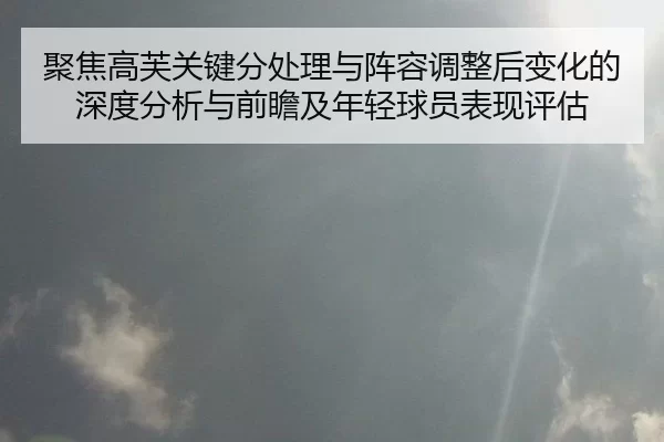 聚焦高芙关键分处理与阵容调整后变化的深度分析与前瞻及年轻球员表现评估